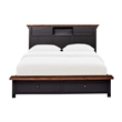 Bowery Hill Transitional Solid Wood King Panel Storage Bed in Black