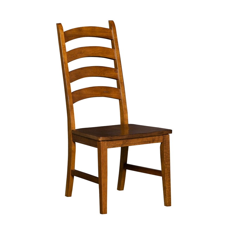 Bowery Hill Ladderback Dining Side Chair in Rustic Amber (Set of 2)