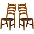 Bowery Hill Ladderback Dining Side Chair in Rustic Amber (Set of 2)
