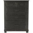 Bowery Hill 5 Drawer Rustic Solid Wood Tall Chest in Charcoal