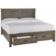 Bowery Hill Transitional Solid Wood Queen Storage Bed in Gray Stone