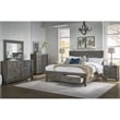 Bowery Hill Transitional Solid Wood King Storage Bed in Gray Stone