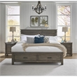 Bowery Hill Transitional Solid Wood King Storage Bed in Gray Stone