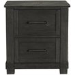 Bowery Hill 2 Drawer Rustic Solid Wood Nightstand in Charcoal