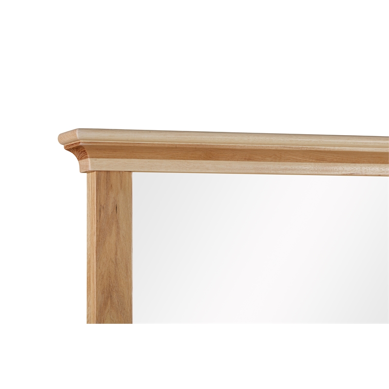 Bowery Hill Transitional Solid Wood Mirror in Natural Hickory