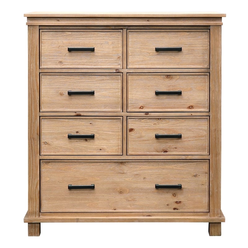 Bowery Hill Transitional New Zealand Pine Wood Chest in Natural