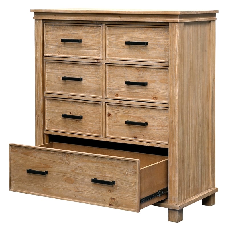 Bowery Hill Transitional New Zealand Pine Wood Chest in Natural