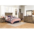 Bowery Hill Transitional Wood Full Panel Headboard in Brown Finish