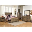 Bowery Hill Transitional Wood Full Panel Headboard in Brown Finish