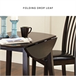 Bowery Hill Contemporary Round Drop Leaf Dining Table in Dark Brown