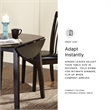Bowery Hill Contemporary Round Drop Leaf Dining Table in Dark Brown