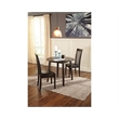 Bowery Hill Contemporary Round Drop Leaf Dining Table in Dark Brown