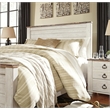 Bowery Hill Contemporary Queen/Full Panel Headboard in Whitewash