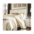 Bowery Hill Contemporary Queen/Full Panel Headboard in Whitewash