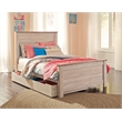 Bowery Hill Contemporary Adjustable Full Panel Headboard in White