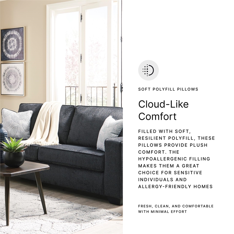 Bowery Hill Contemporary Polyurethane Upholstered Sofa in Slate