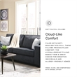 Bowery Hill Contemporary Polyurethane Upholstered Sofa in Slate