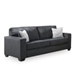 Bowery Hill Contemporary Polyurethane Upholstered Sofa in Slate