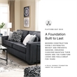 Bowery Hill Contemporary Polyurethane Upholstered Sofa in Slate