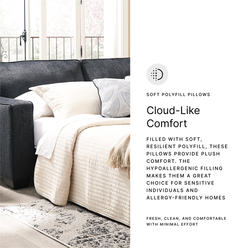 Bowery Hill Contemporary Polyurethane Upholstered Queen Sleeper Sofa in Slate