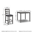 Bowery Hill Transitional 5 Piece Square Dining Table Set in Gray