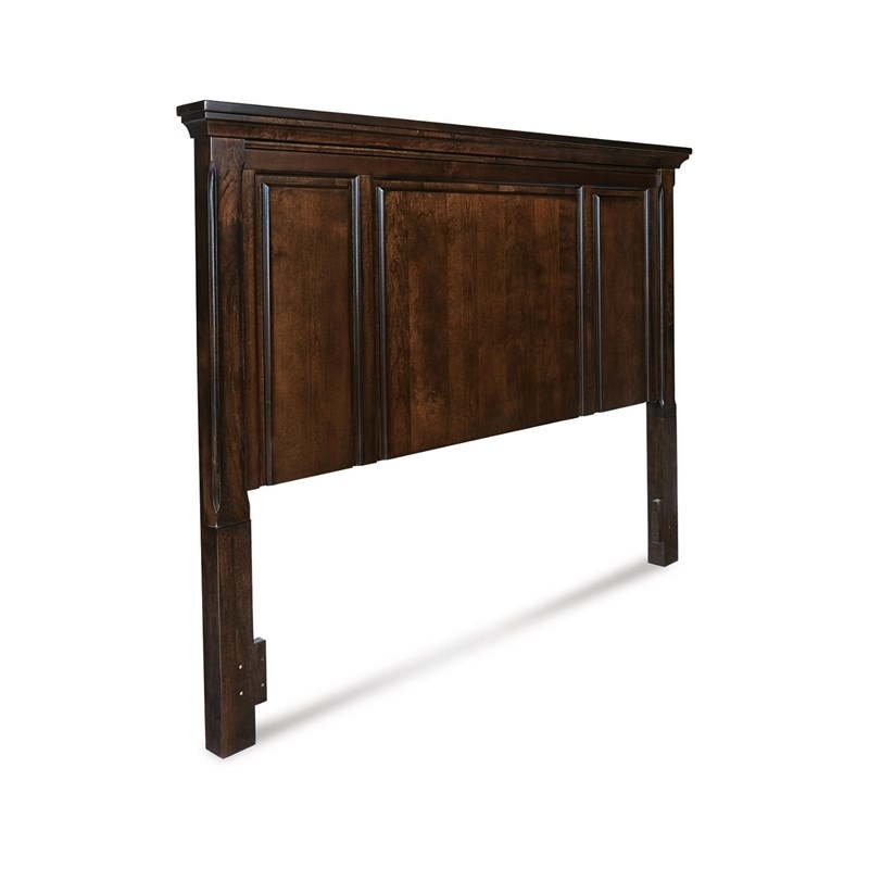 Bowery Hill Traditional Wood King Panel Headboard in Dark Brown