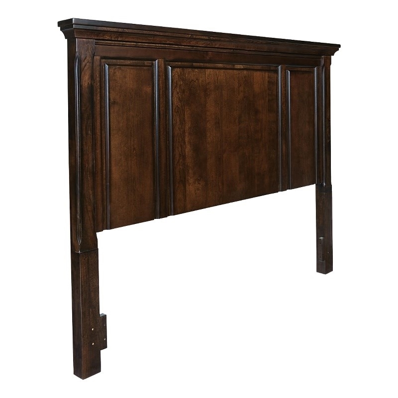 Bowery Hill Traditional Wood King Panel Headboard in Dark Brown