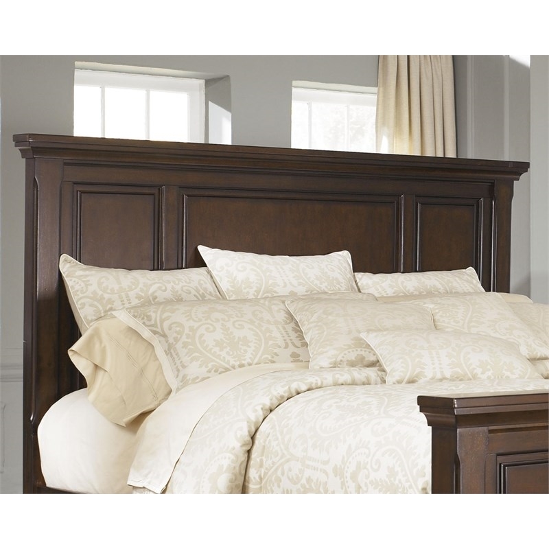 Bowery Hill Traditional Wood King Panel Headboard in Dark Brown