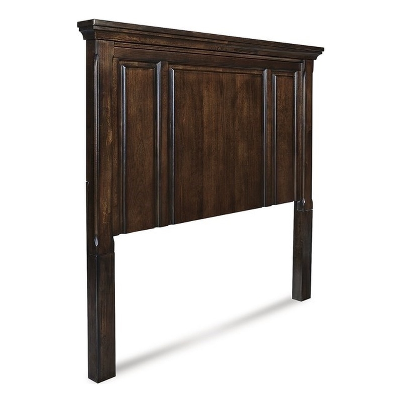 Bowery Hill Traditional Wood Queen Panel Headboard in Dark Brown