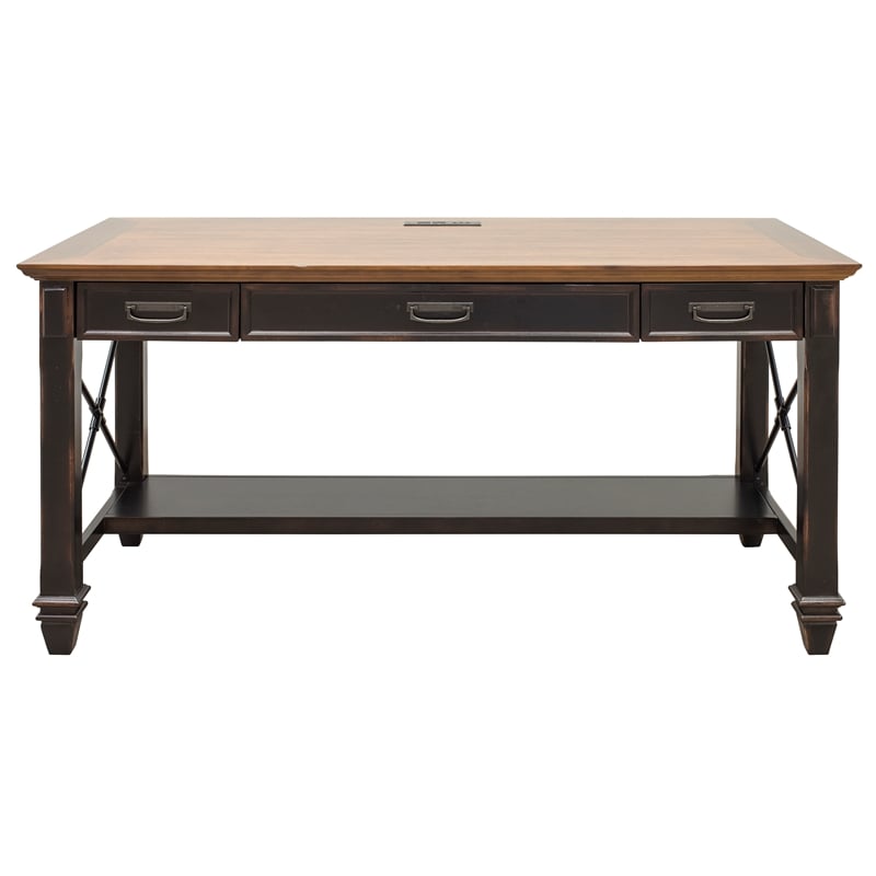 Bowery Hill Wood Writing Desk Writing Table Office Desk in Black