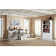 Bowery Hill Rustic Wood Bookcase With Doors Storage Cabinet in White
