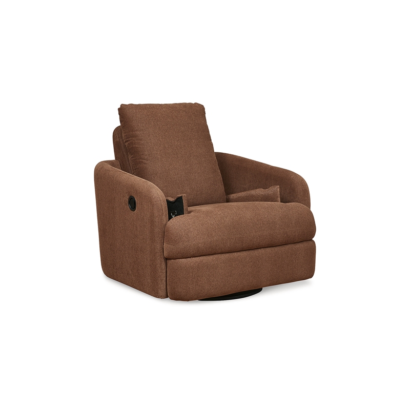 Bowery Hill Contemporary Burnt Orange Swivel Glider Recliner