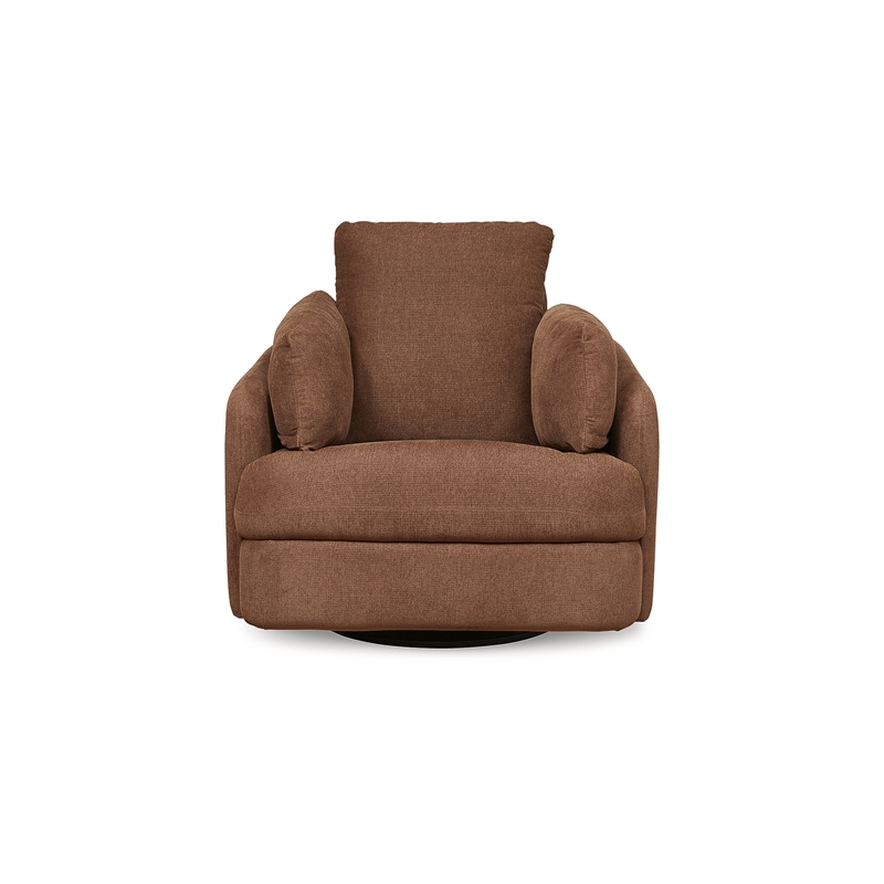 Bowery Hill Contemporary Burnt Orange Swivel Glider Recliner
