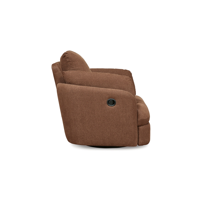 Bowery Hill Contemporary Burnt Orange Swivel Glider Recliner