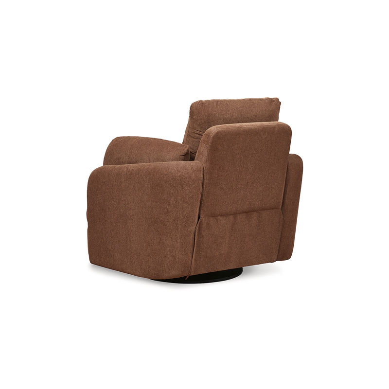 Bowery Hill Contemporary Burnt Orange Swivel Glider Recliner
