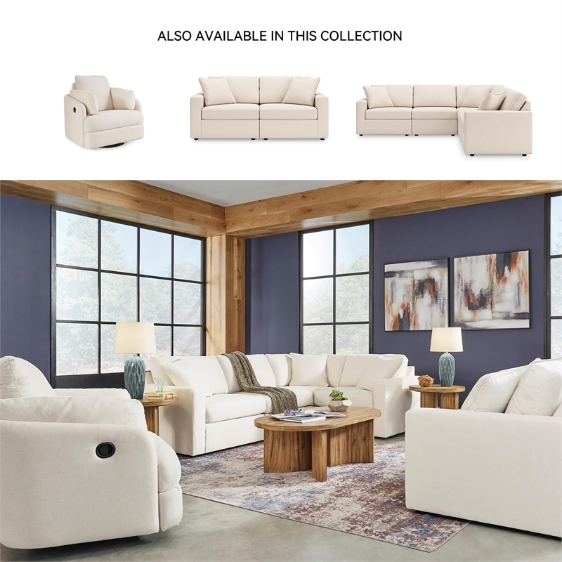 Bowery Hill Contemporary Corner-blocked Frame Oyster Swivel Glider Recliner