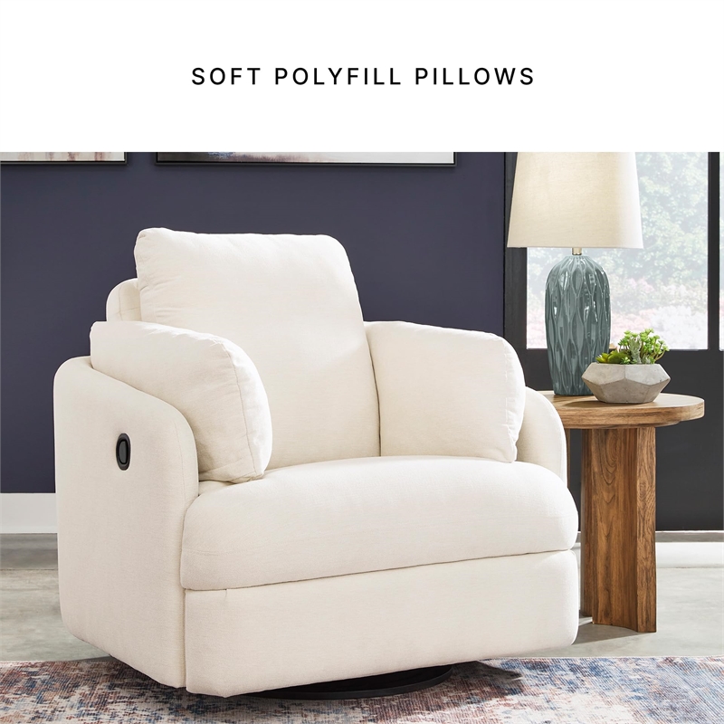Bowery Hill Contemporary Corner-blocked Frame Oyster Swivel Glider Recliner