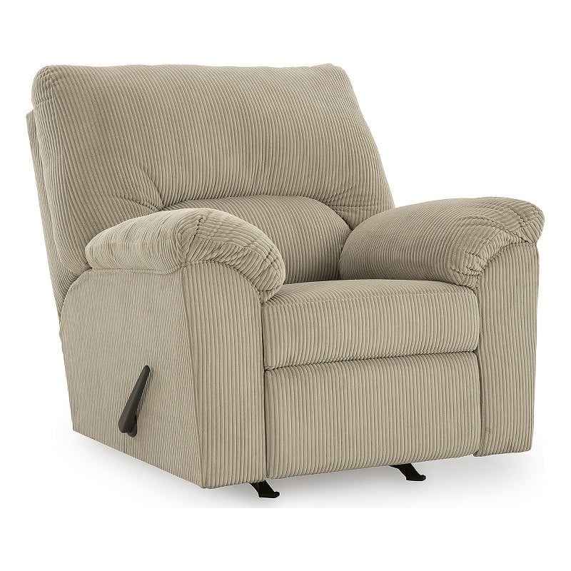 Bowery Hill Contemporary Corner-blocked Frame Recliner in Sand