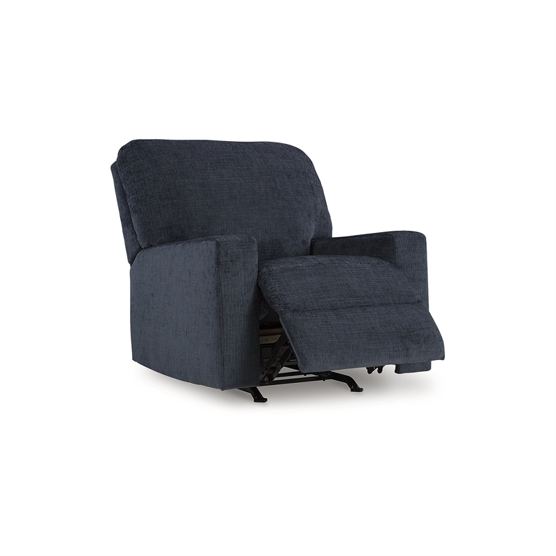 Bowery Hill Contemporary Corner-blocked Frame Recliner in Ink Finish