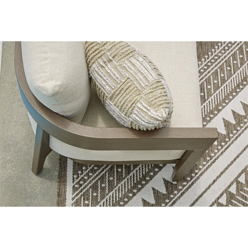 Bowery Hill Contemporary Patio Loveseat in Dark Brown Finish