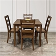 Bowery Hill Wood 5-Piece Dining Table Set in Walnut