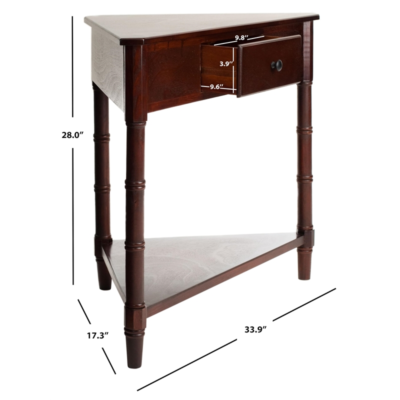 Bowery Hill Transitional Wood Corner Table in Dark Cherry Finish