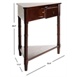 Bowery Hill Transitional Wood Corner Table in Dark Cherry Finish