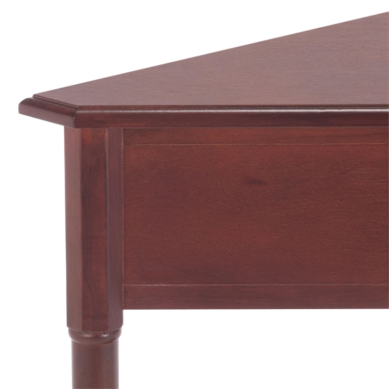 Bowery Hill Transitional Wood Corner Table in Dark Cherry Finish