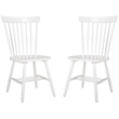 Bowery Hill Contemporary Oak Dining Chair in White (Set Of 2)