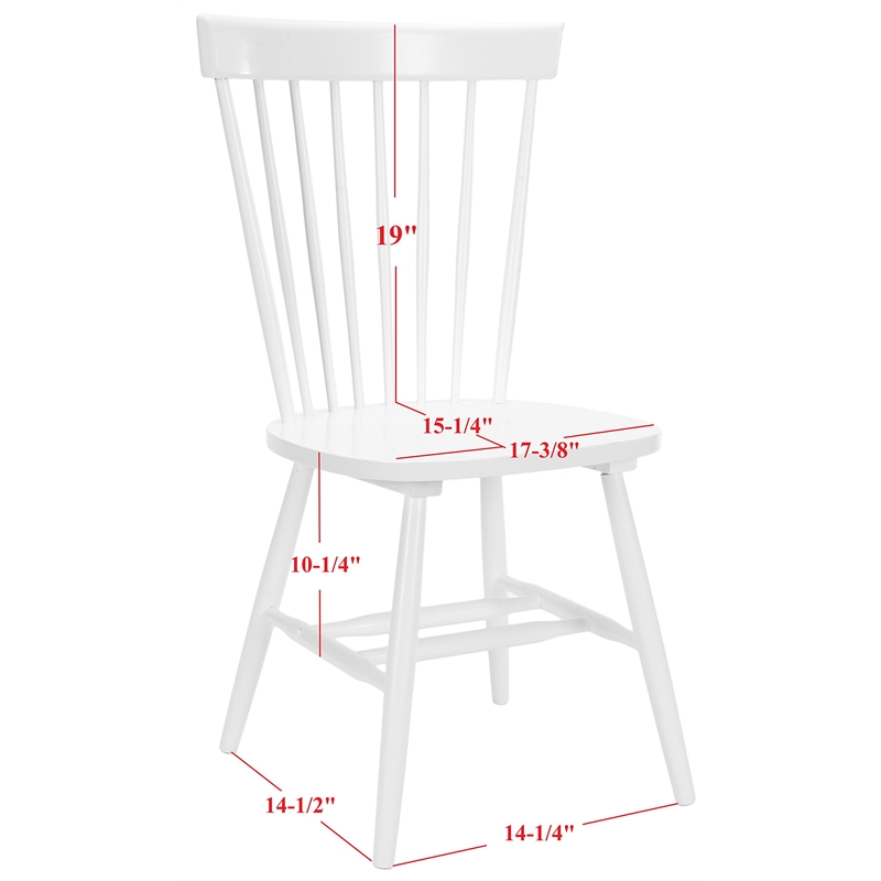 Bowery Hill Contemporary Oak Dining Chair in White (Set Of 2)