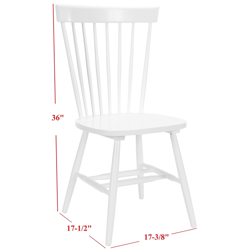 Bowery Hill Contemporary Oak Dining Chair in White (Set Of 2)