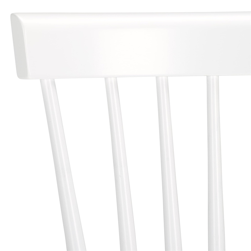 Bowery Hill Contemporary Oak Dining Chair in White (Set Of 2)