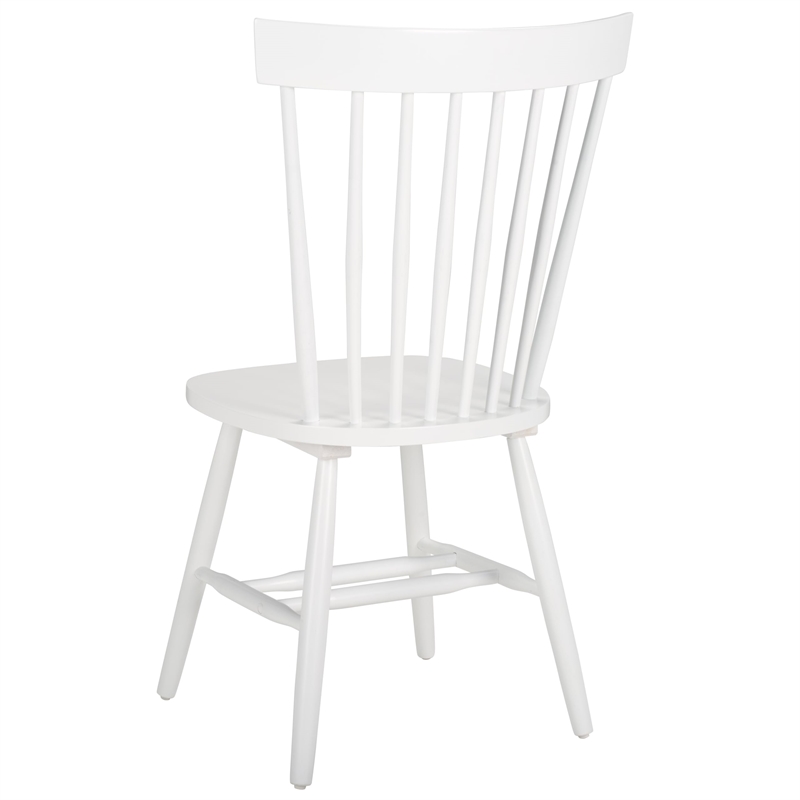 Bowery Hill Contemporary Oak Dining Chair in White (Set Of 2)