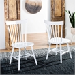 Bowery Hill Contemporary Oak Dining Chair in White (Set Of 2)
